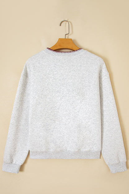 Back view of light gray sweatshirt