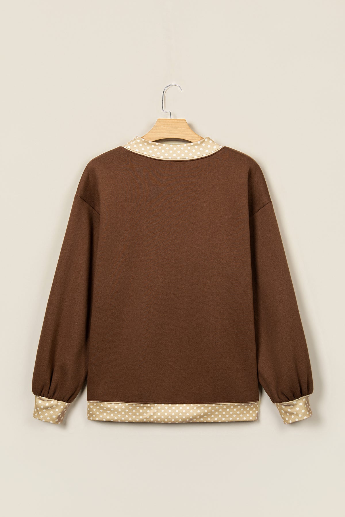 BLESSED Polka Dot Trim Oversized Sweatshirt