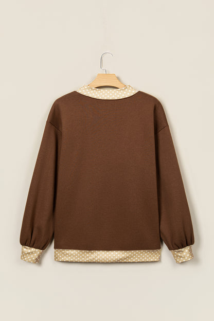 BLESSED Polka Dot Trim Oversized Sweatshirt