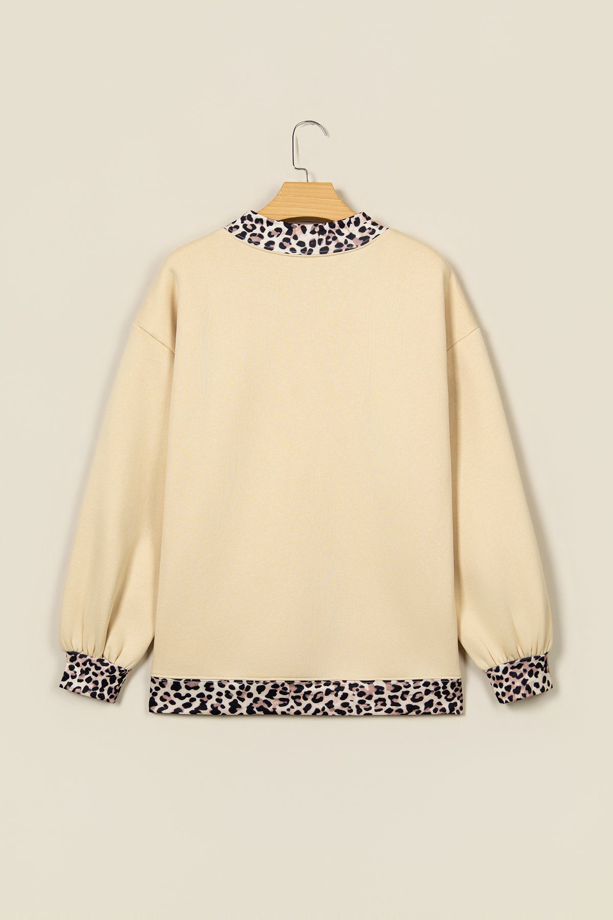 FAITH Leopard Trim Oversized Sweatshirt
