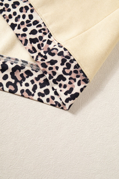 FAITH Leopard Trim Oversized Sweatshirt