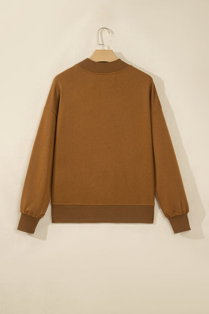 Back view of chestnut sweatshirt