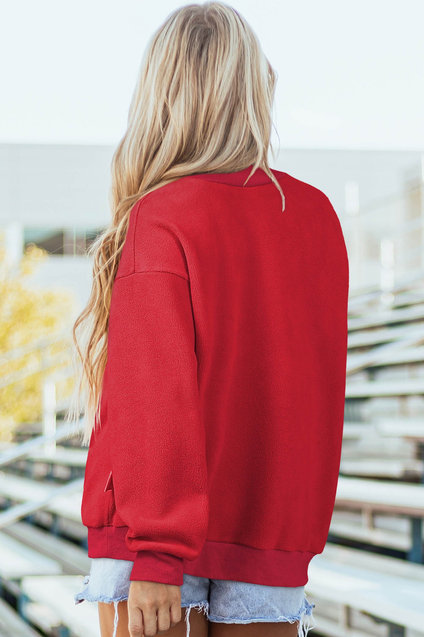 Alabama AL Reversible Oversized Sweatshirt in Red