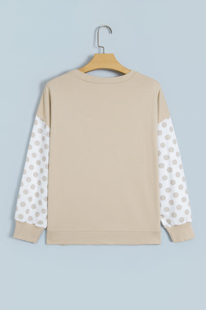 Thanks + Giving Khaki Patchwork Sweatshirt