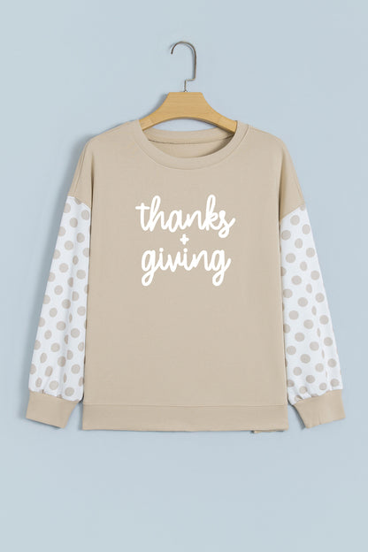 Thanks + Giving Khaki Patchwork Sweatshirt