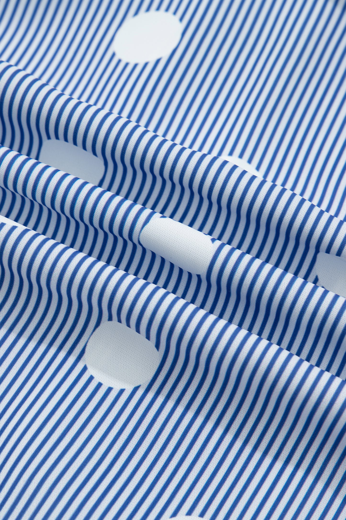 Sky Blue Stripe & Polka Dot Ruffle Sleeve Shirt