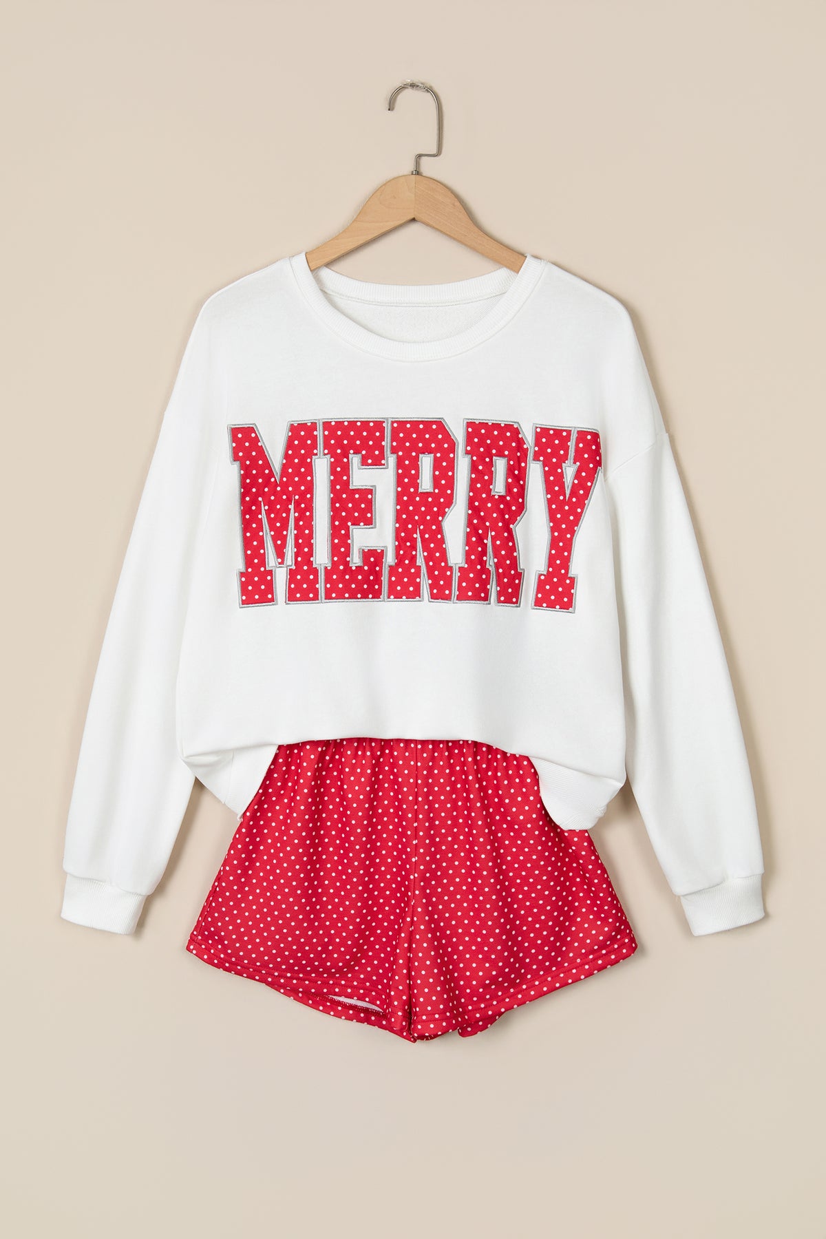 MERRY Polka Dot Holiday Top & Shorts Set