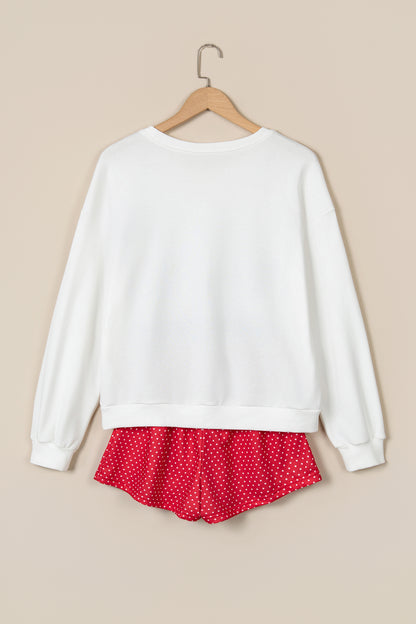 MERRY Polka Dot Holiday Top & Shorts Set
