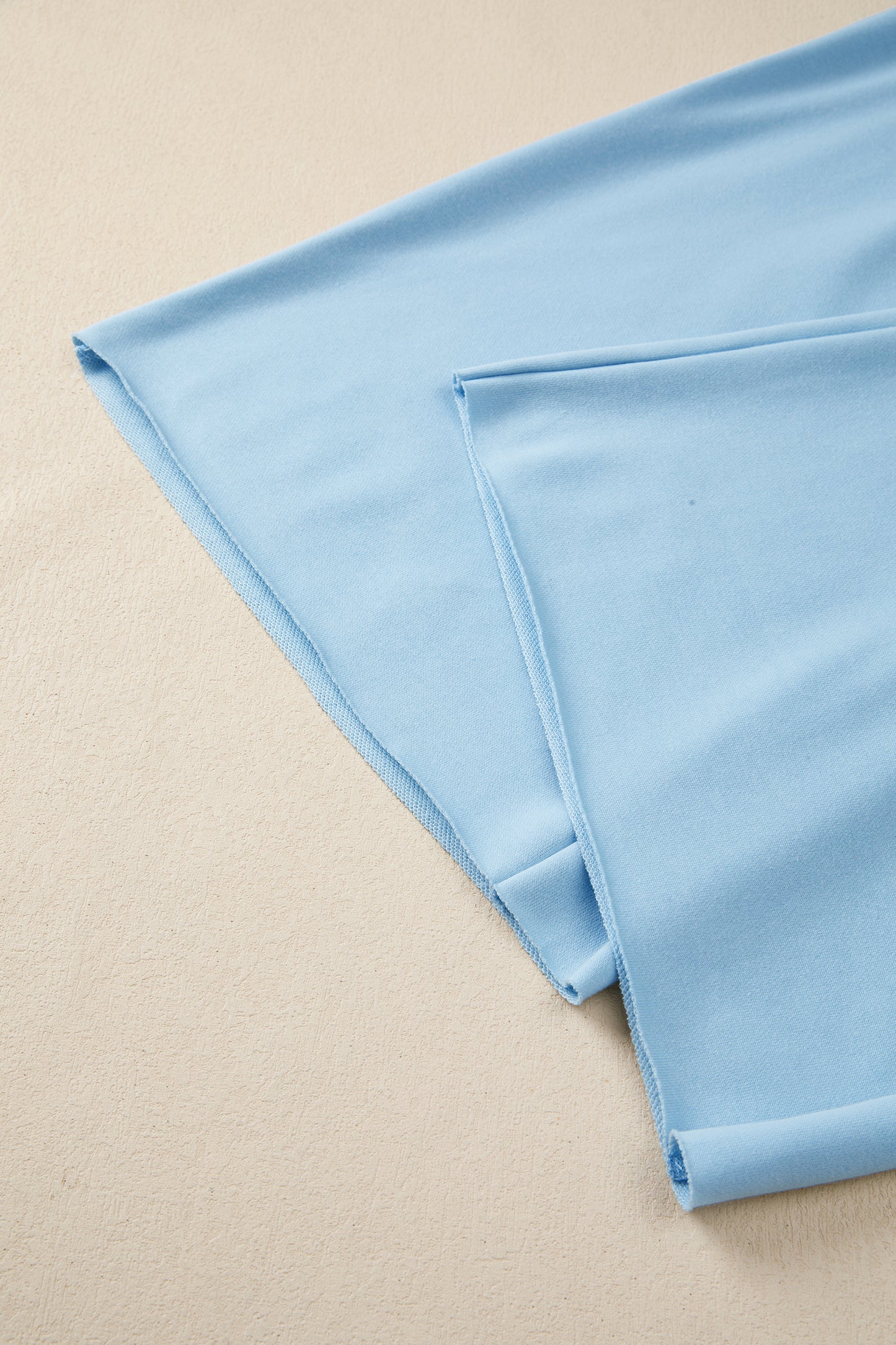 Mist Blue Loose Tee & Drawstring Wide Leg Pants Set