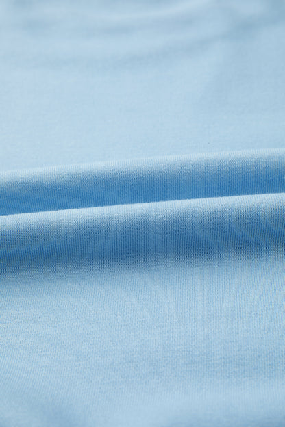 Mist Blue Loose Tee & Drawstring Wide Leg Pants Set