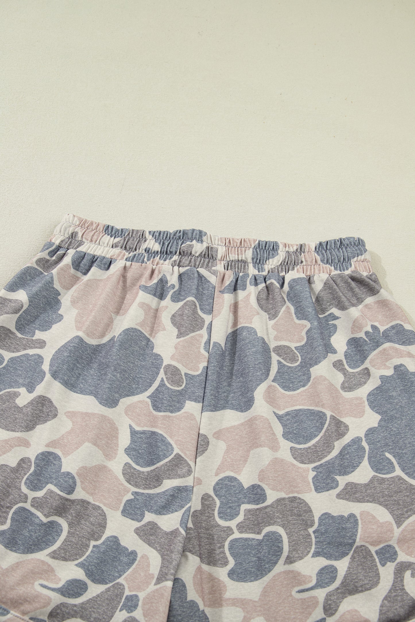 Camo Loose Tee & Drawstring Shorts Set