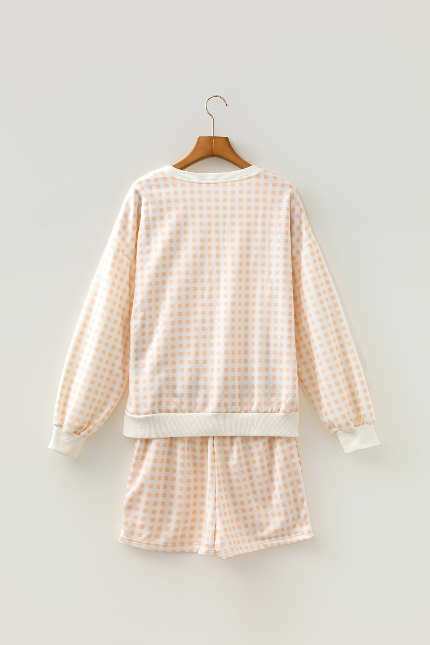 Gingham Matching Set — Pullover & Drawstring Shorts