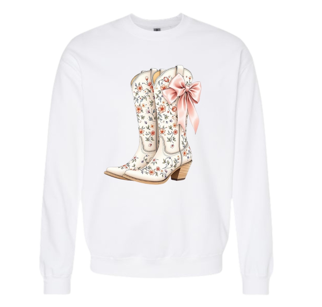 Floral Boots With Bow