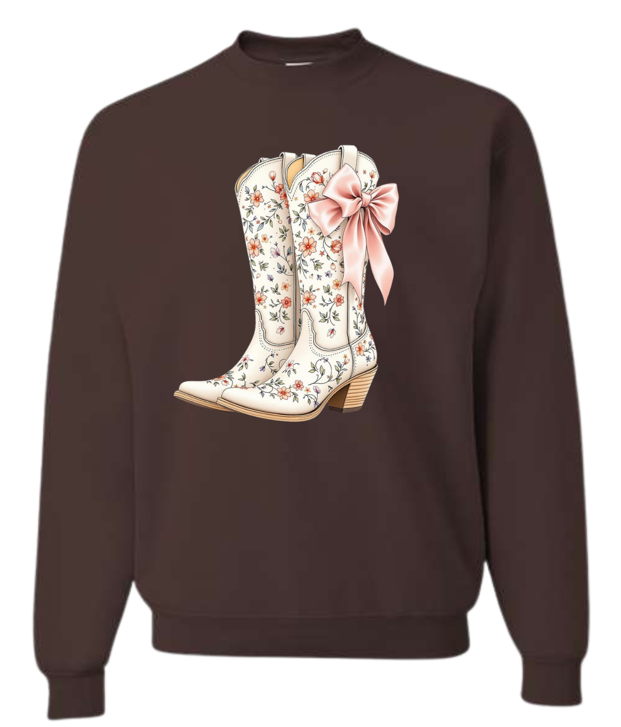 Floral Boots With Bow