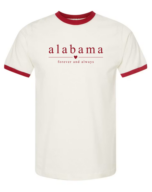Alabama Forever and Always Ringer Tee