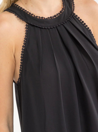Black Tank- Back Tie/Detailed Trim
