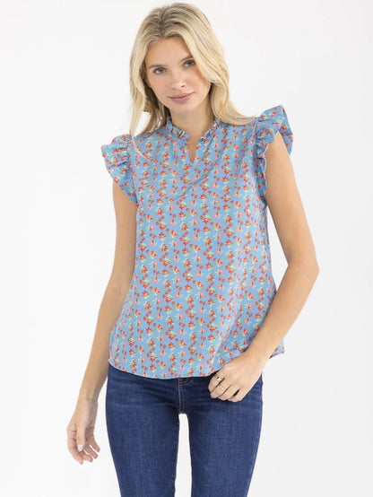 Floral V-Neck Blouse
