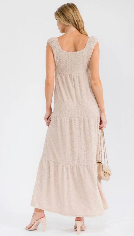 Sleeveless Stretch Tiered Maxi Dress