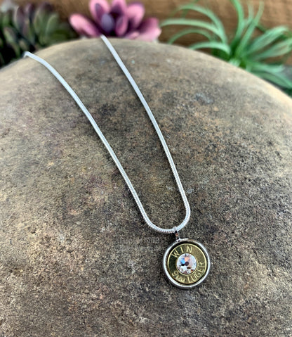 9mm Luger Bullet Setting Necklace