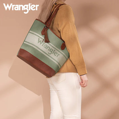 Wrangler Logo Waxed Canvas Tote