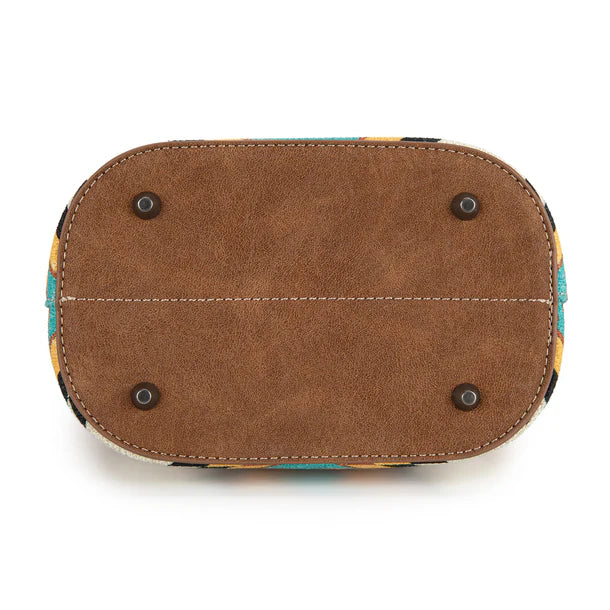 Wrangler Aztec Distressed Print Dual Sided Print Crossbody - Green