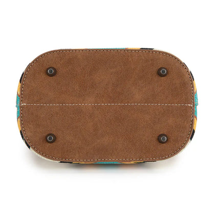 Wrangler Aztec Distressed Print Dual Sided Print Crossbody - Green