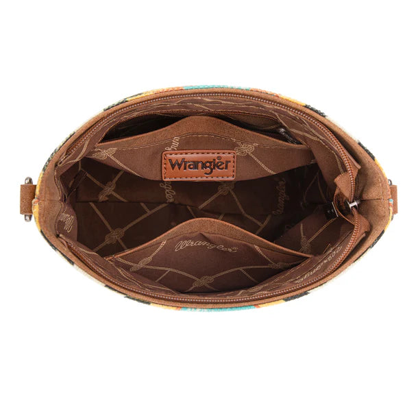 Wrangler Aztec Distressed Print Dual Sided Print Crossbody - Green