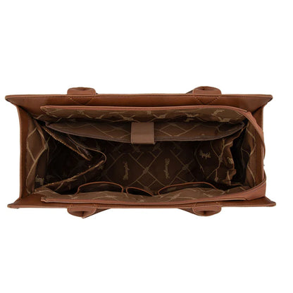 Wrangler Horseshoe Cutout Carry-All Large Tote Bag - Brown