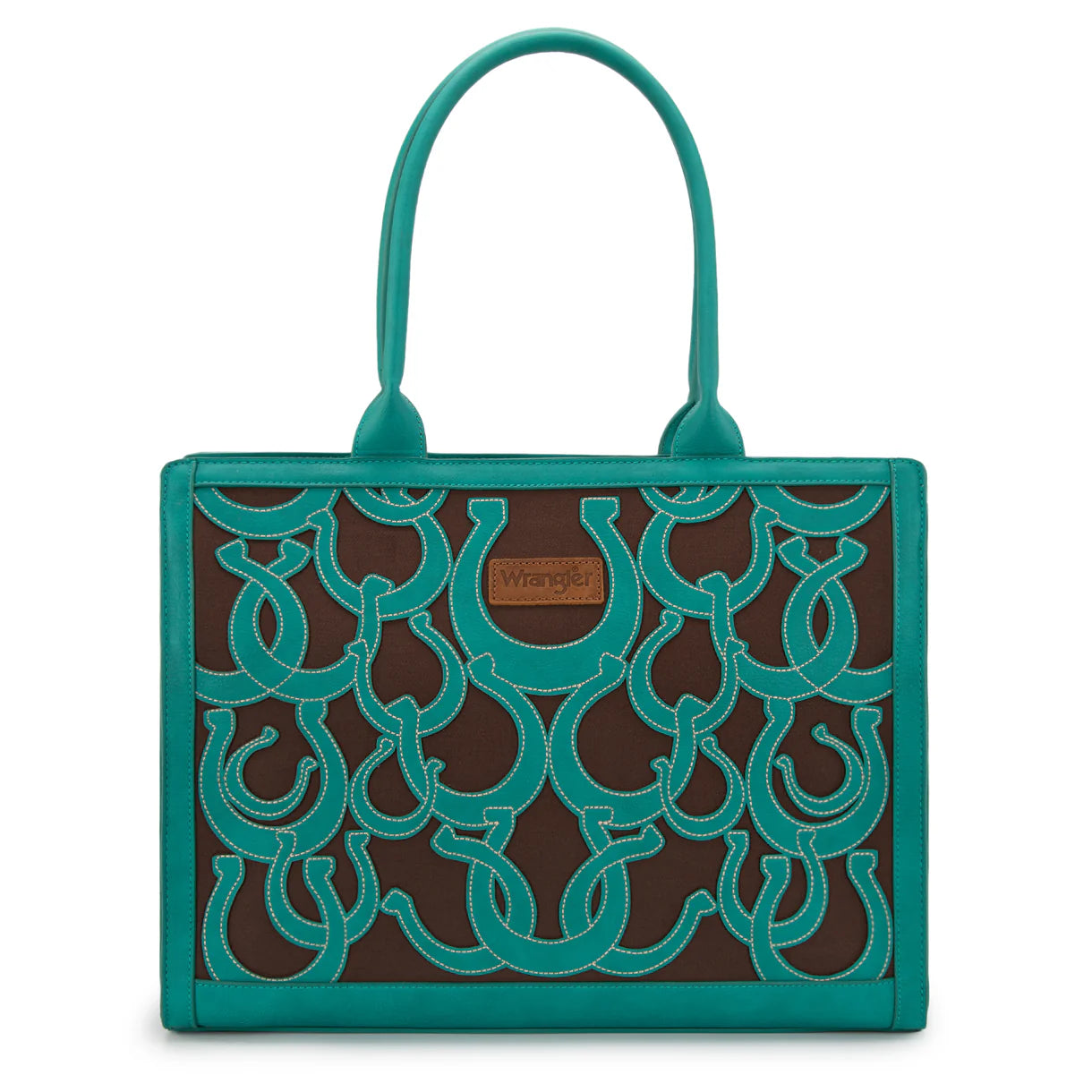 Wrangler Horseshoe Cutout Carry-All Large Tote Bag - Turquoise