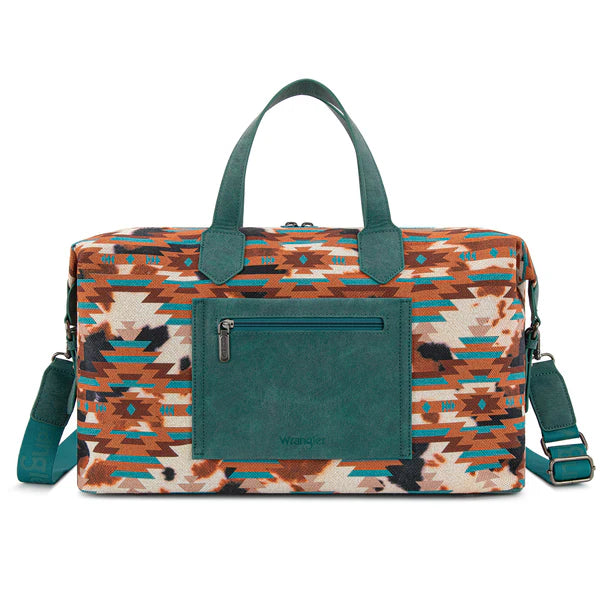 Wrangler Aztec Print Duffle/Crossbody - Turquoise