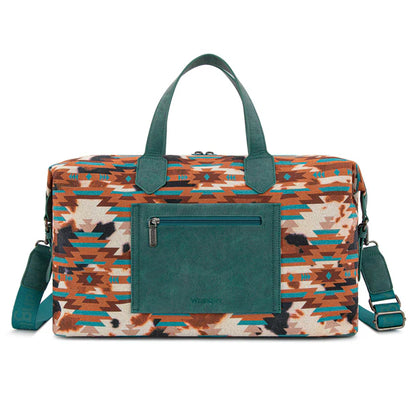 Wrangler Aztec Print Duffle/Crossbody - Turquoise