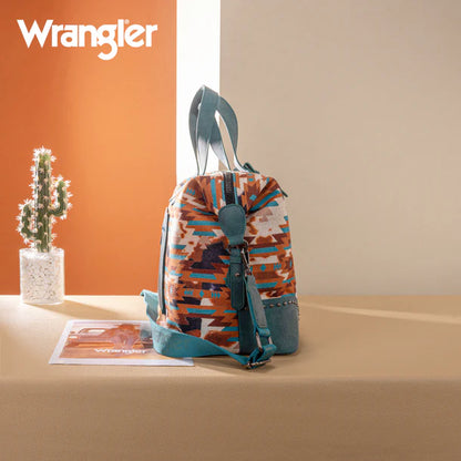 Wrangler Aztec Print Duffle/Crossbody - Turquoise