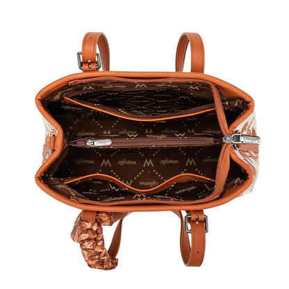 Wrangler Floral Printed Braided Scarf Crossbody Bag - Dark Brown