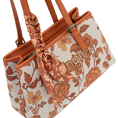 Wrangler Floral Printed Braided Scarf Crossbody Bag - Dark Brown