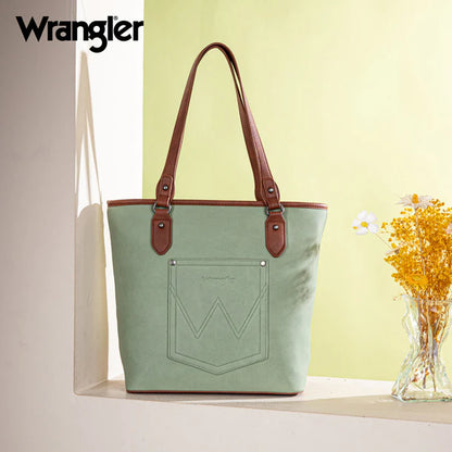 Wrangler Logo Waxed Canvas Tote