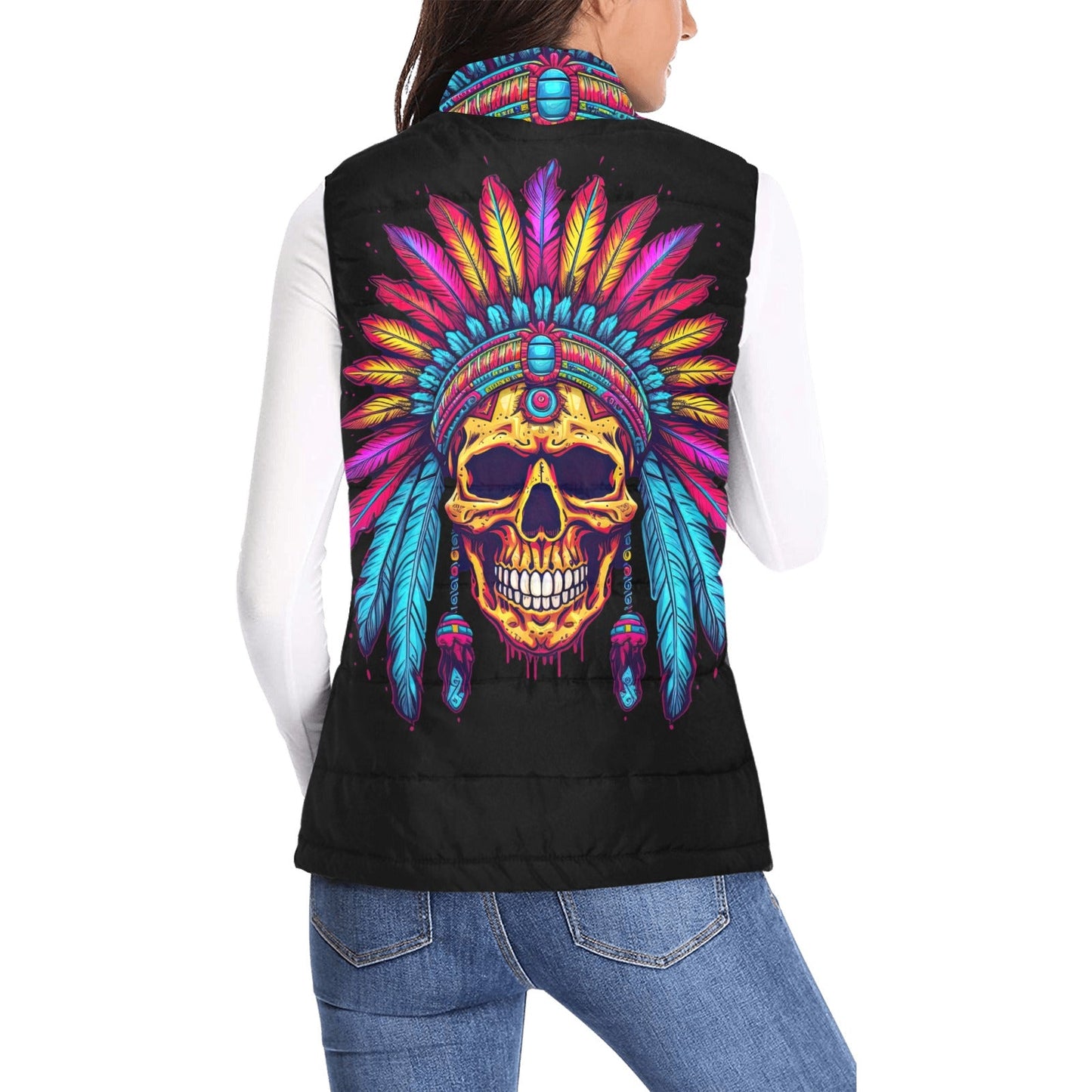 Indian Skull Women's Puffy Vest