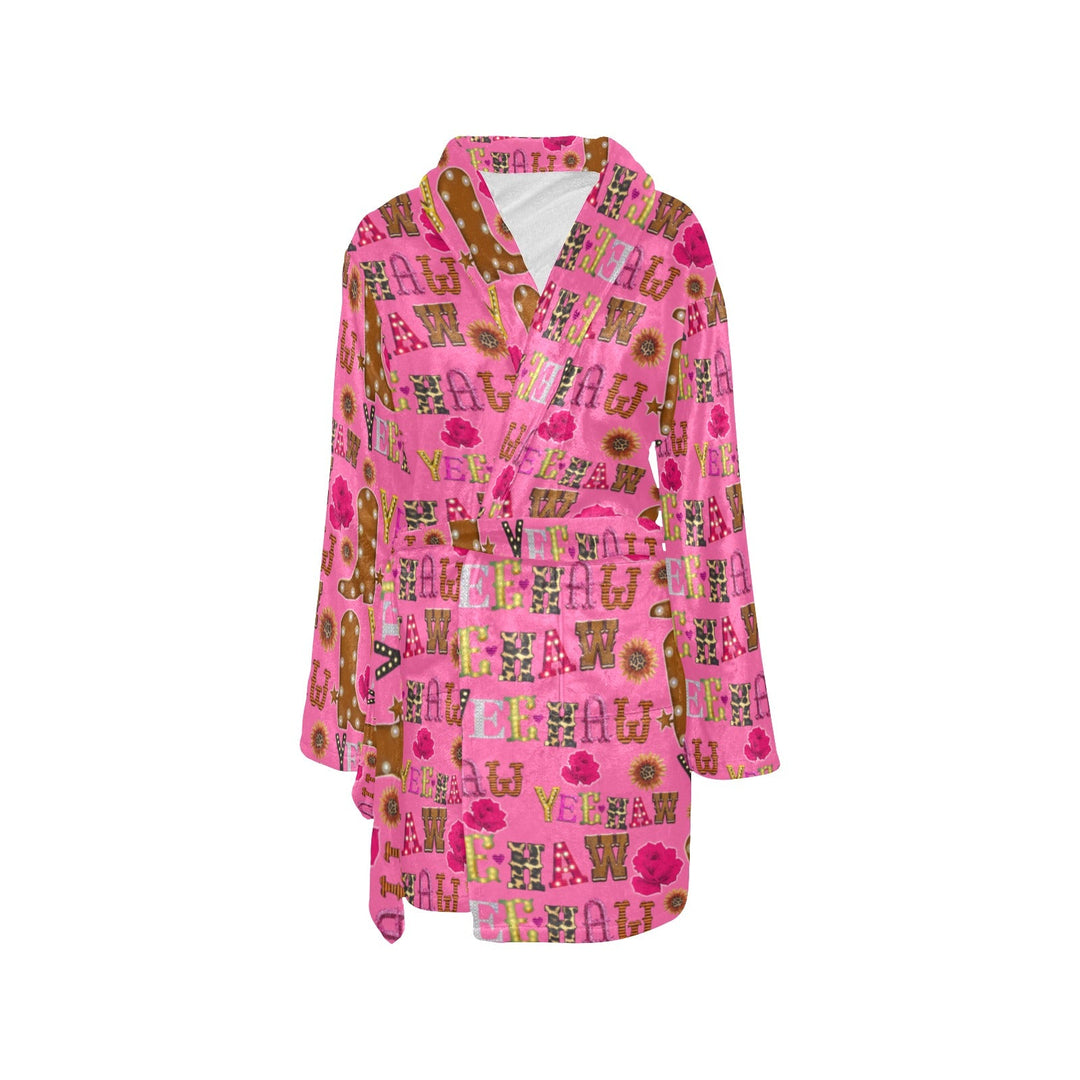 Pink Yeehaw Women's Western Bath Robe