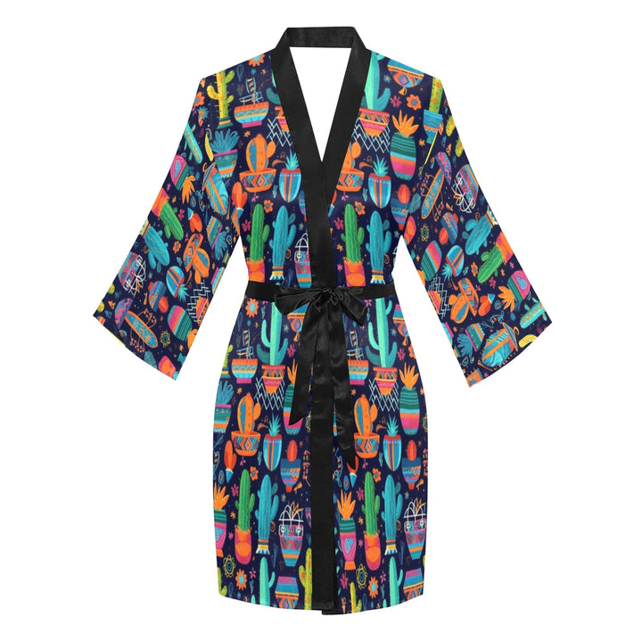 Crazy Cactus Lady Women's Lounge Kimono Robe