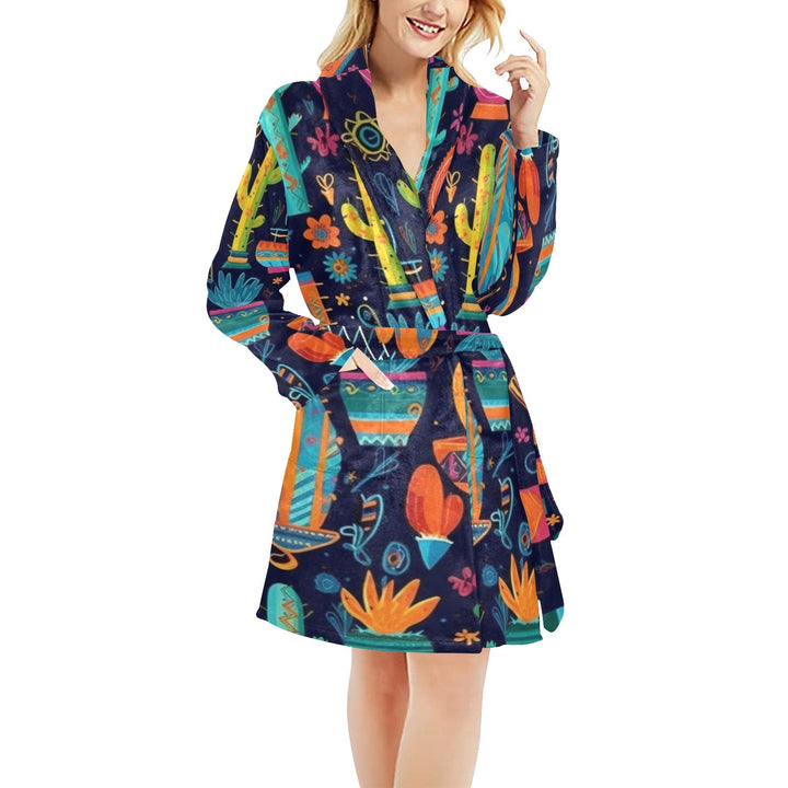 Crazy Cactus Lady Western Bath Robe