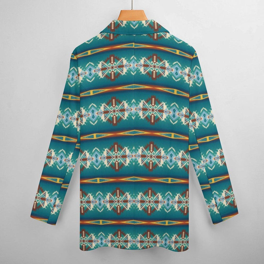 Baha Ranch Teal Aztec Blazer