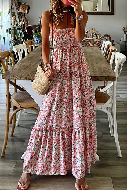 white floral maxi dress