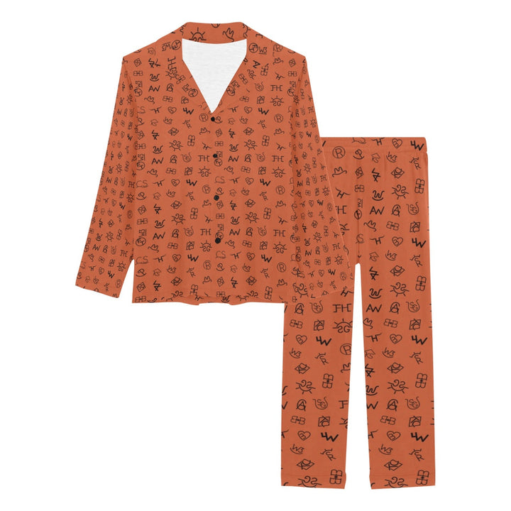 Mini Rust Cattle Brands Women's Western Pajama Set