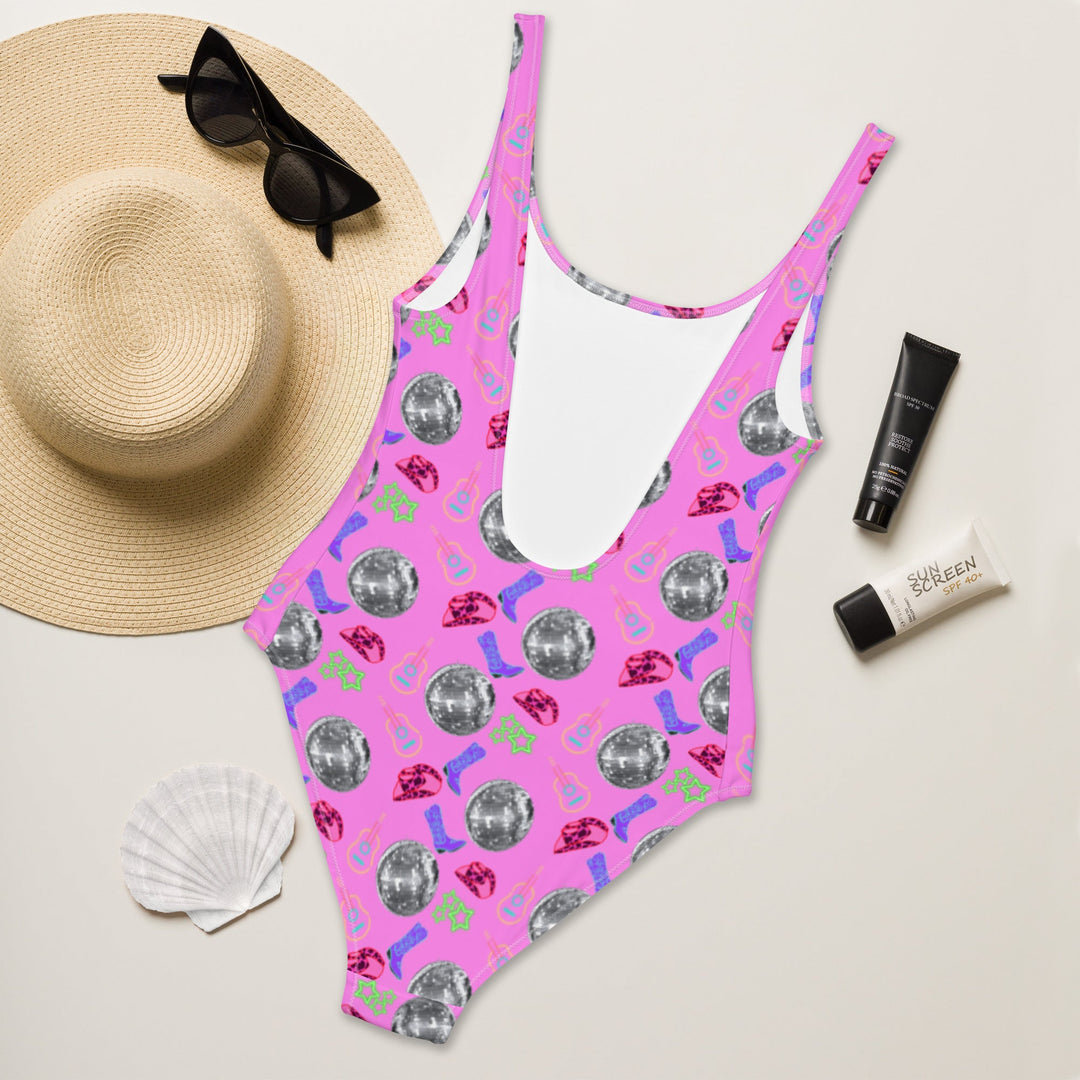 Yeehaw Disco Cowgirl One-Piece Swimsuit