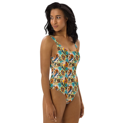 Yeehaw Feelin' Lucky Cowgirl One-Piece Swimsuit