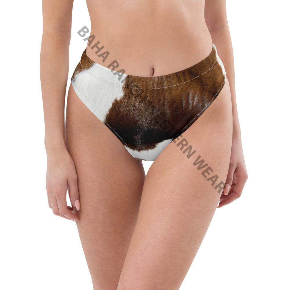 Yeehaw Brown Cow Print Bikini Bottom