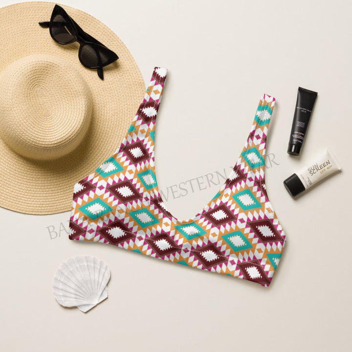 Yeehaw Aztec Print Bikini Top