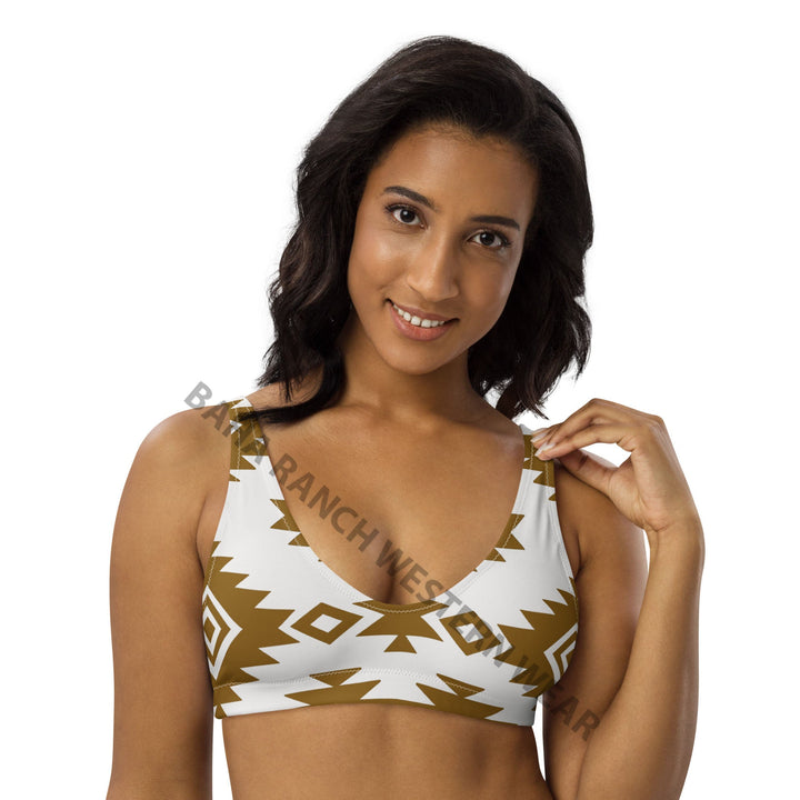 Yeehaw Bold Brown Aztec Bikini Top