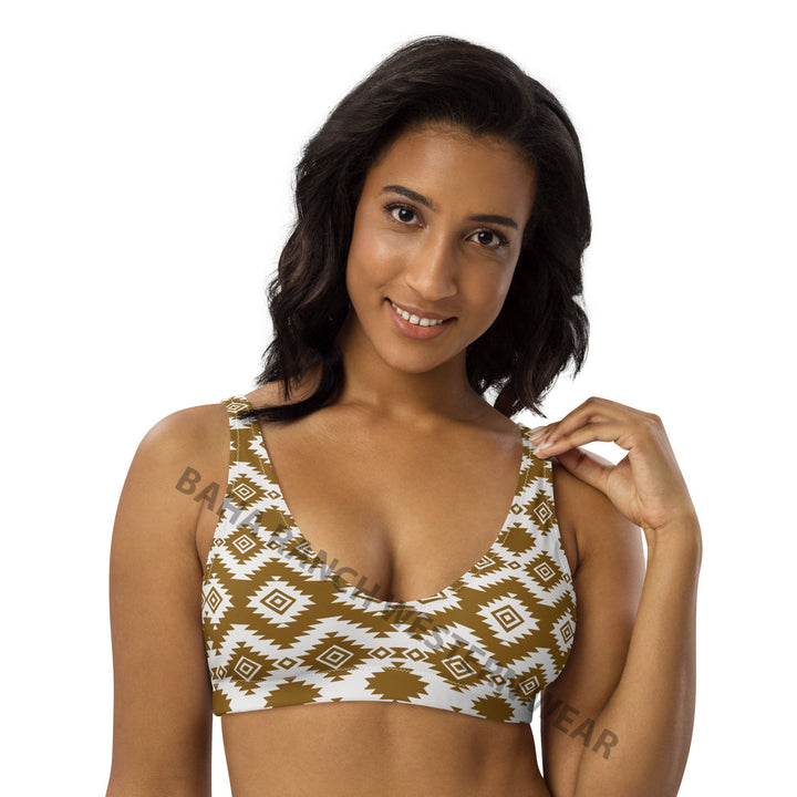 Yeehaw Brown Aztec Bikini Top