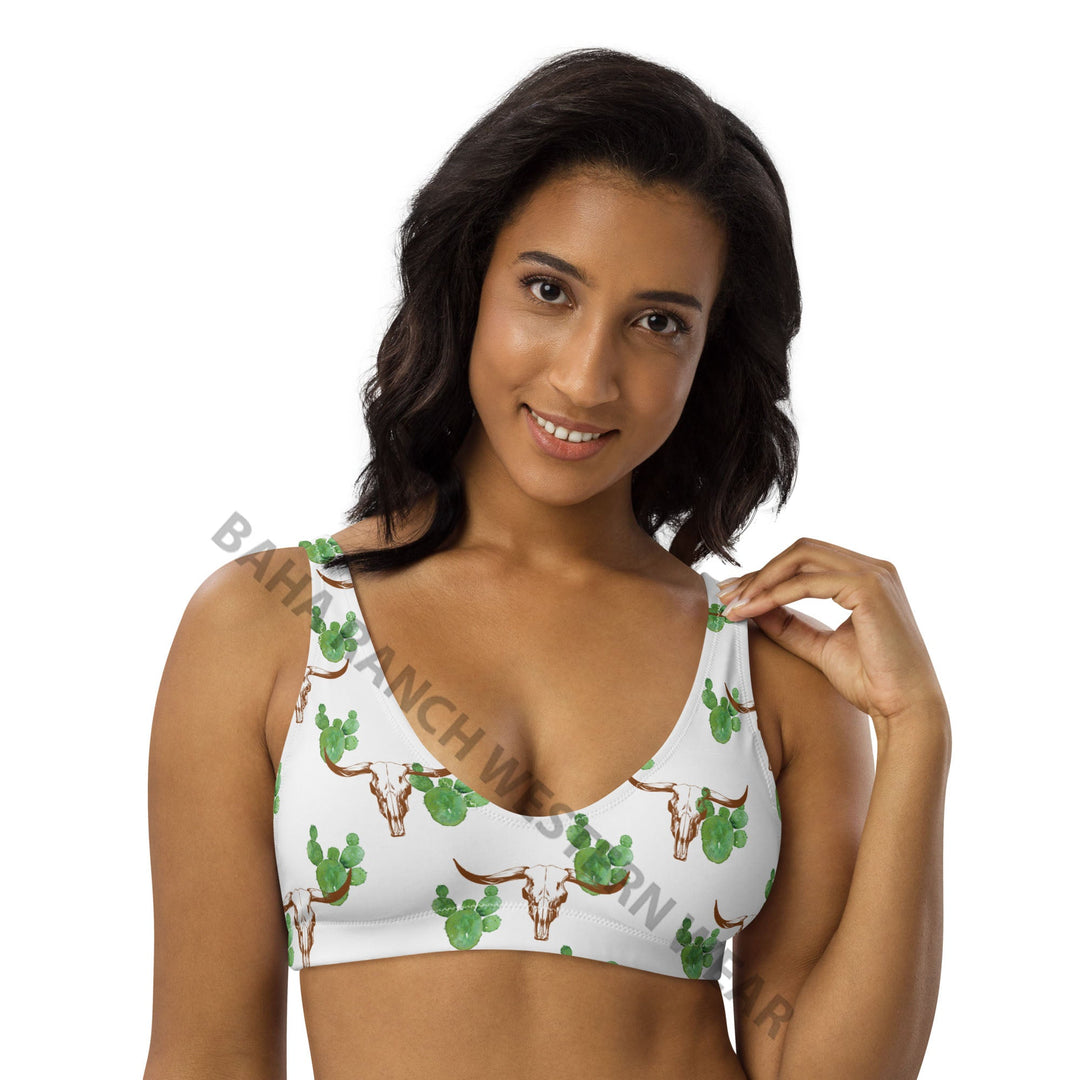 Yeehaw Cactus Bullhead Bikini Top