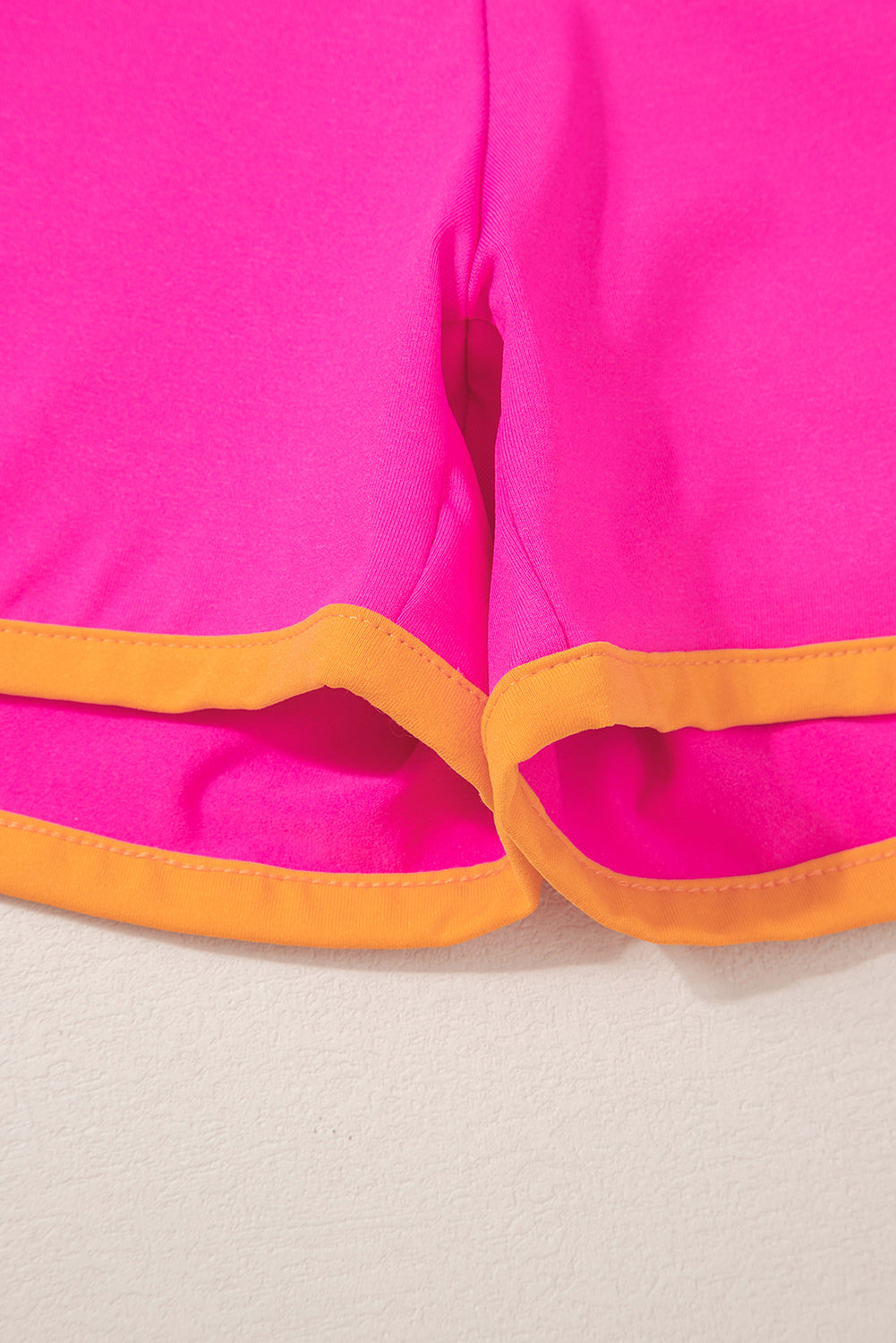 Peach Blossom Color Block Loose Fit Top & Elastic Waist Shorts Set